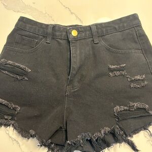 Black cut off Jean shorts